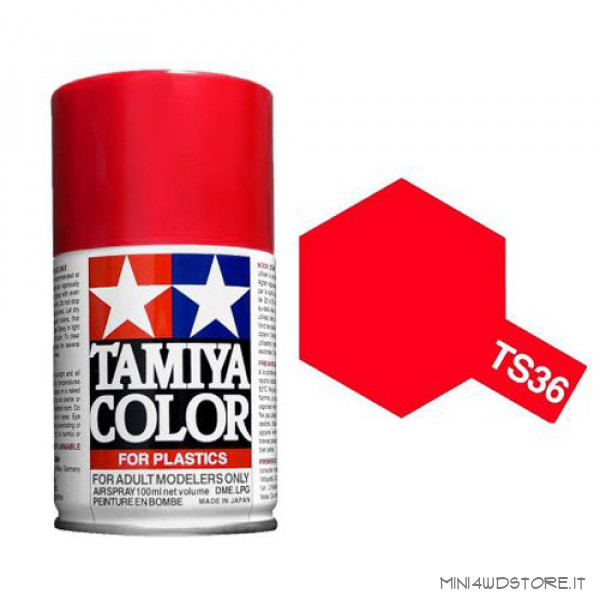 TAMIYA COLORI SPRAY 100 Ml PER PLASTICA TS36 FLUORESCENT RED FOR - Foto 8