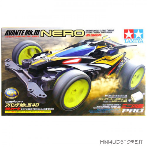 Mini 4WD Pro Avante Mk.III Nero con Telaio MS-L