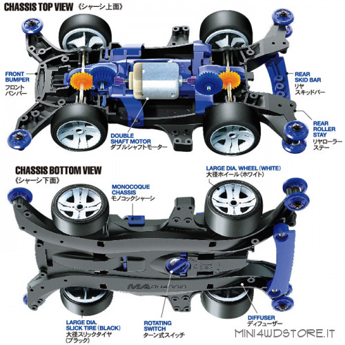 Mini 4WD Pro Shooting Proud Star con Telaio MA