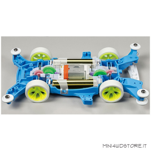 Mini 4WD Hawk Racer Gt Clear Blue con Telaio MA