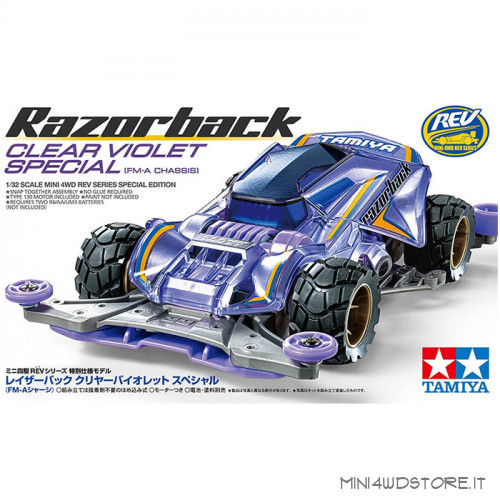 Mini 4WD Razorback Clear Violet con Telaio Fm-A