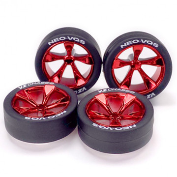 Cerchi Cromati Rossi Neo-VQS con Gomme Low Profile